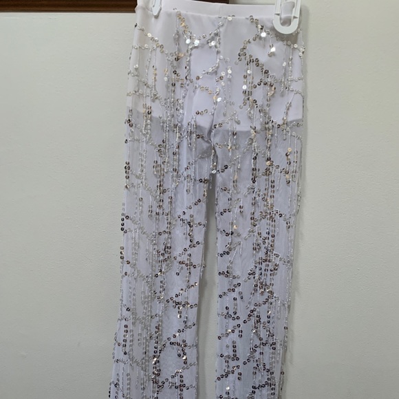 Maneca Active wear Funky Diva White Sequins Halloween Costume - Child Med - Picture 5 of 9